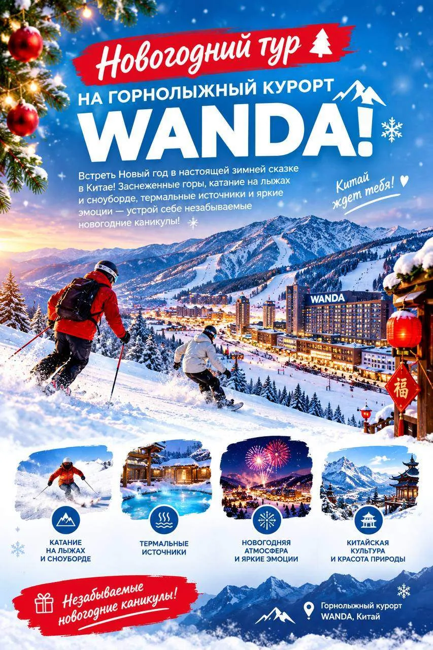 🎄❄️ НОВОГОДНИЙ ТУР НА ГОРНОЛЫЖНЫЙ КУРОРТ WANDA! ⛷️🏂