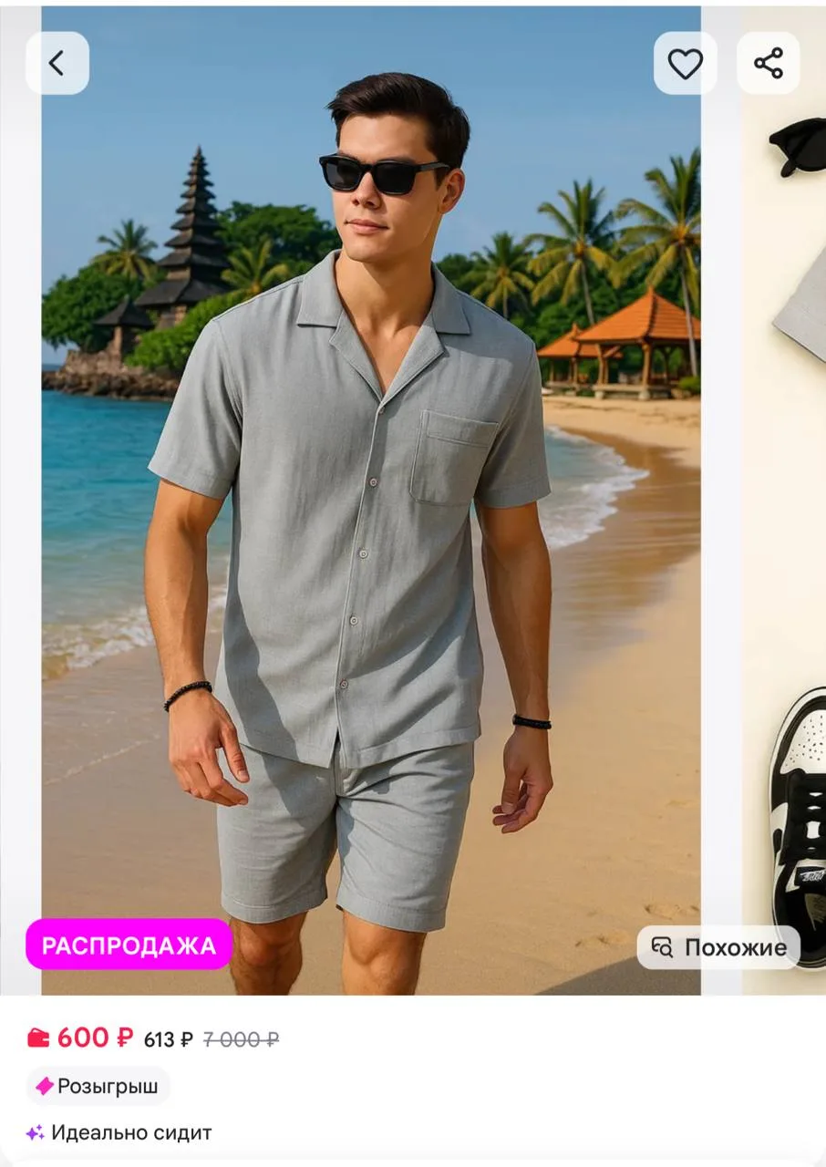 ⁣⁣⁣⁣⁣Костюм летний с шортами льняной, BIORO https://www.wildberries.ru/catalog/42679499...