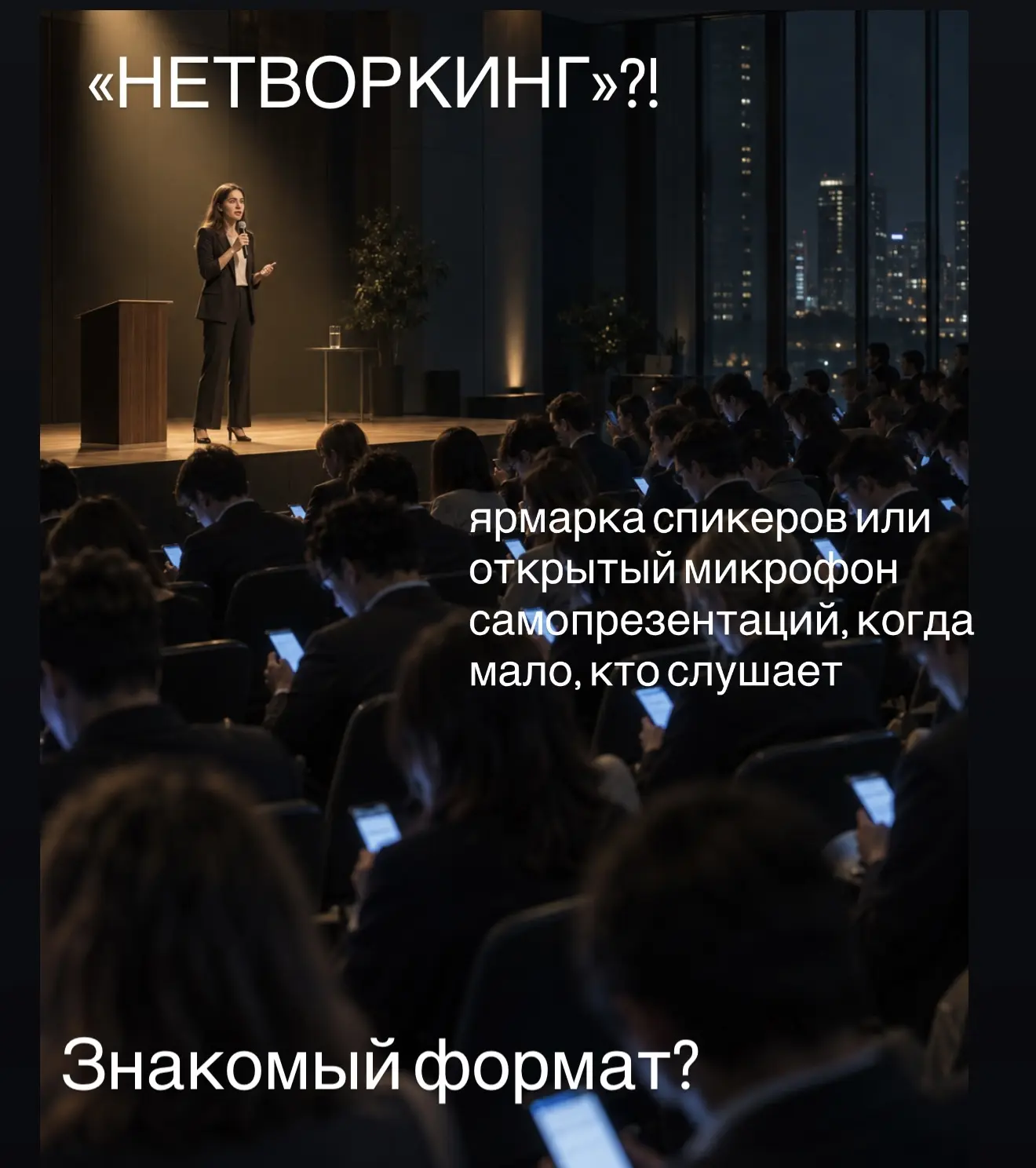 Настя стояла на сцене с микрофоном, рассказывала о себе, а 80 человек в зале уткнулись ...
