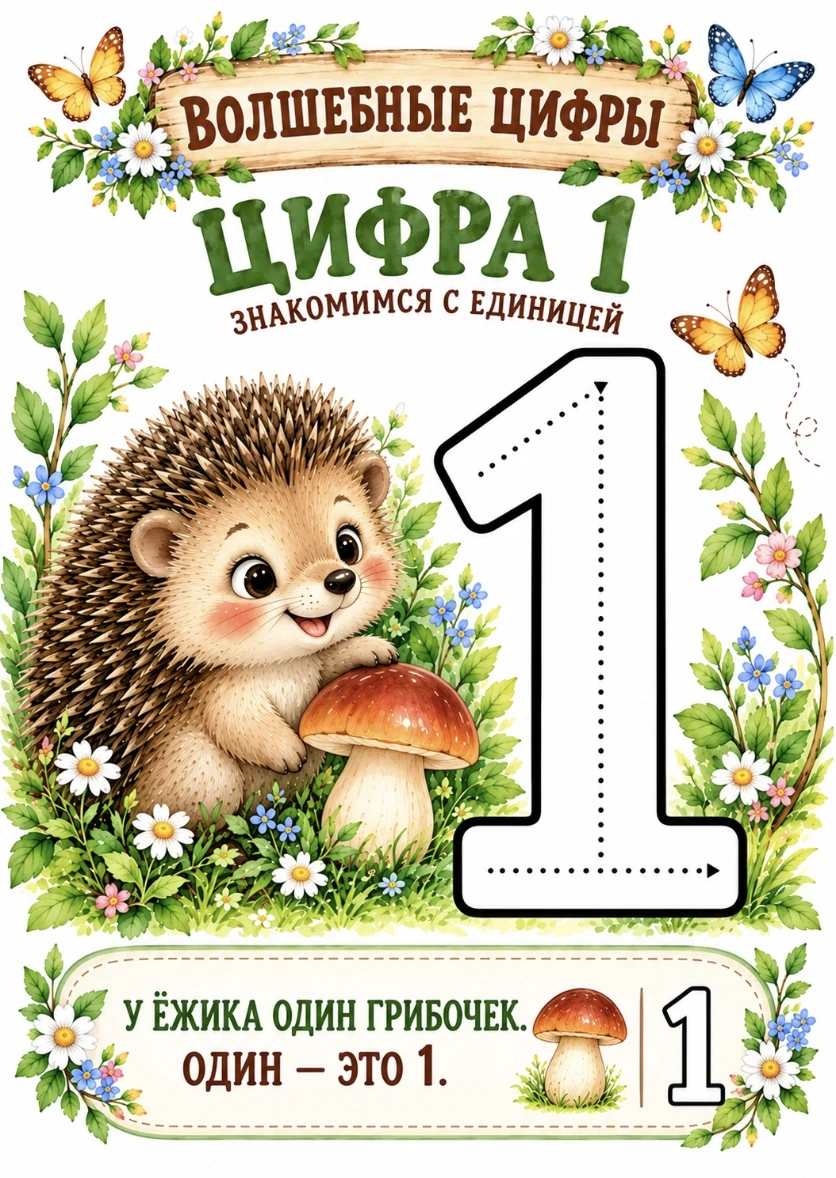 🔢✨ ВОЛШЕБНЫЕ ЦИФРЫ | ЦИФРА 1