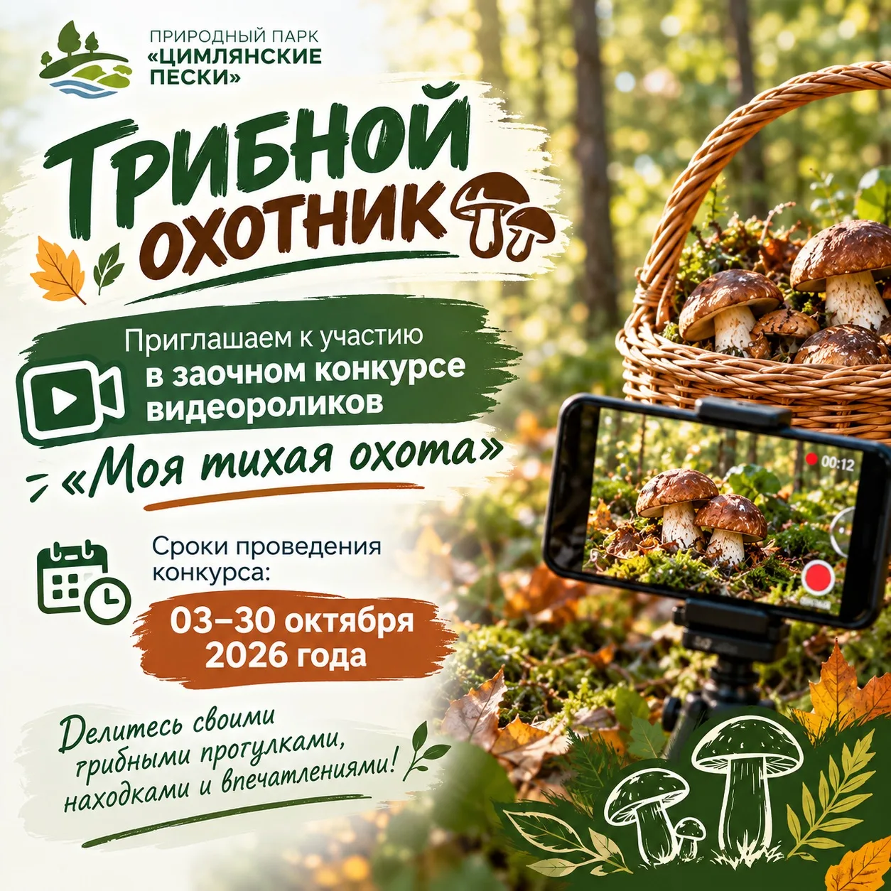 🍄 «ГРИБНОЙ ОХОТНИК» - В ЭТОМ ГОДУ ТОЛЬКО ЗАОЧНО! 🍄