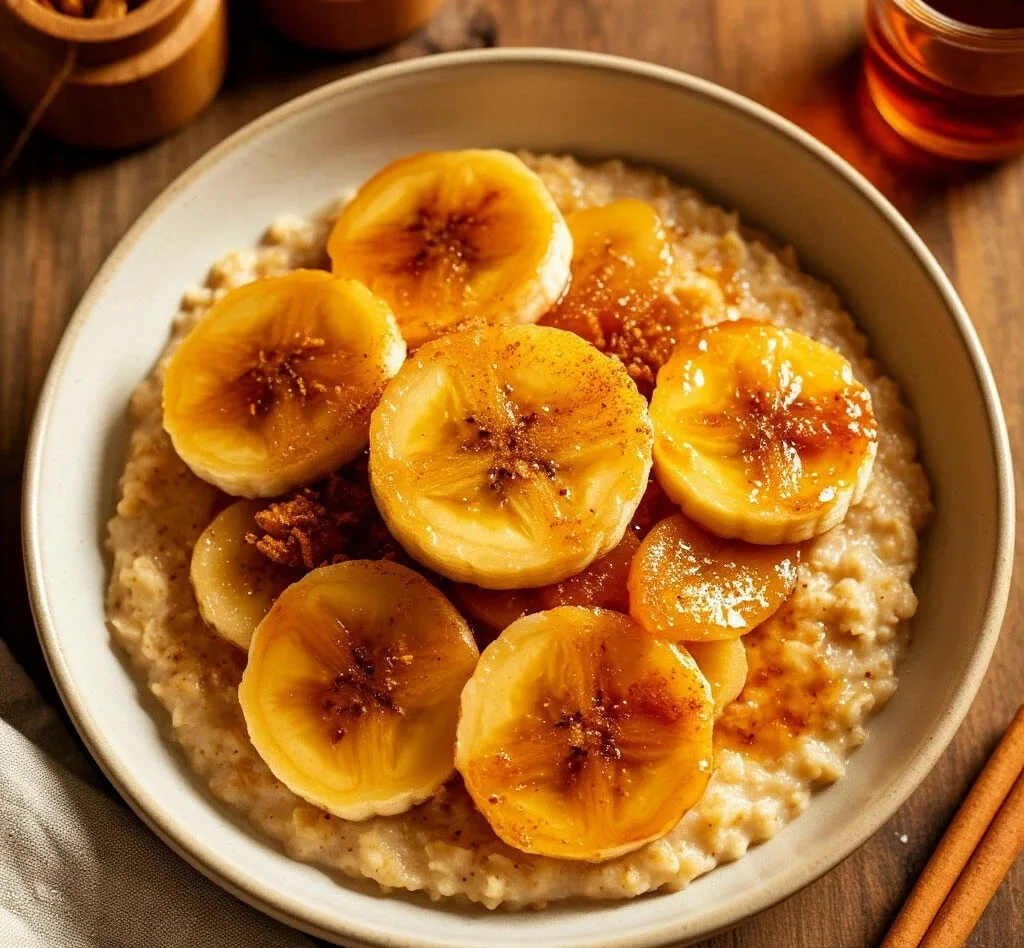🥣 Овсянка с 🍌 карамелизированным бананом