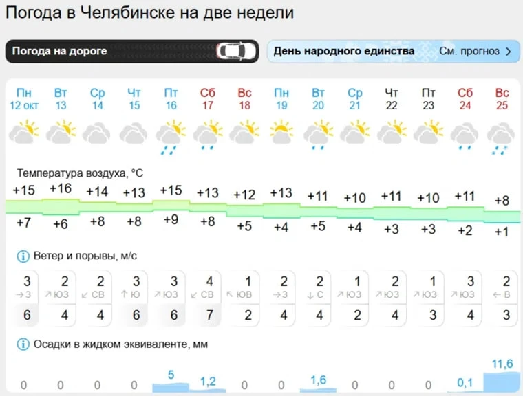 Дожди и мокрый снег накроют Челябинск до конца октября.