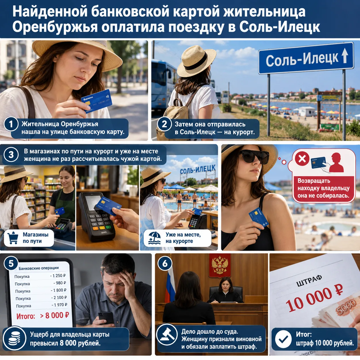 💳 Найденной банковской картой жительница Оренбуржья оплатила поездку в Соль-Илецк