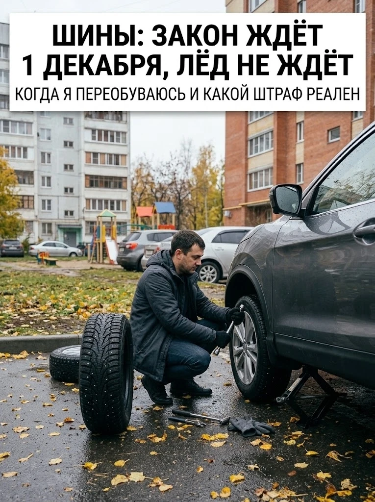 Шины: закон ждёт 1 декабря, лёд нe ждёт. Когдa я переобуваюсь и какой штраф реален