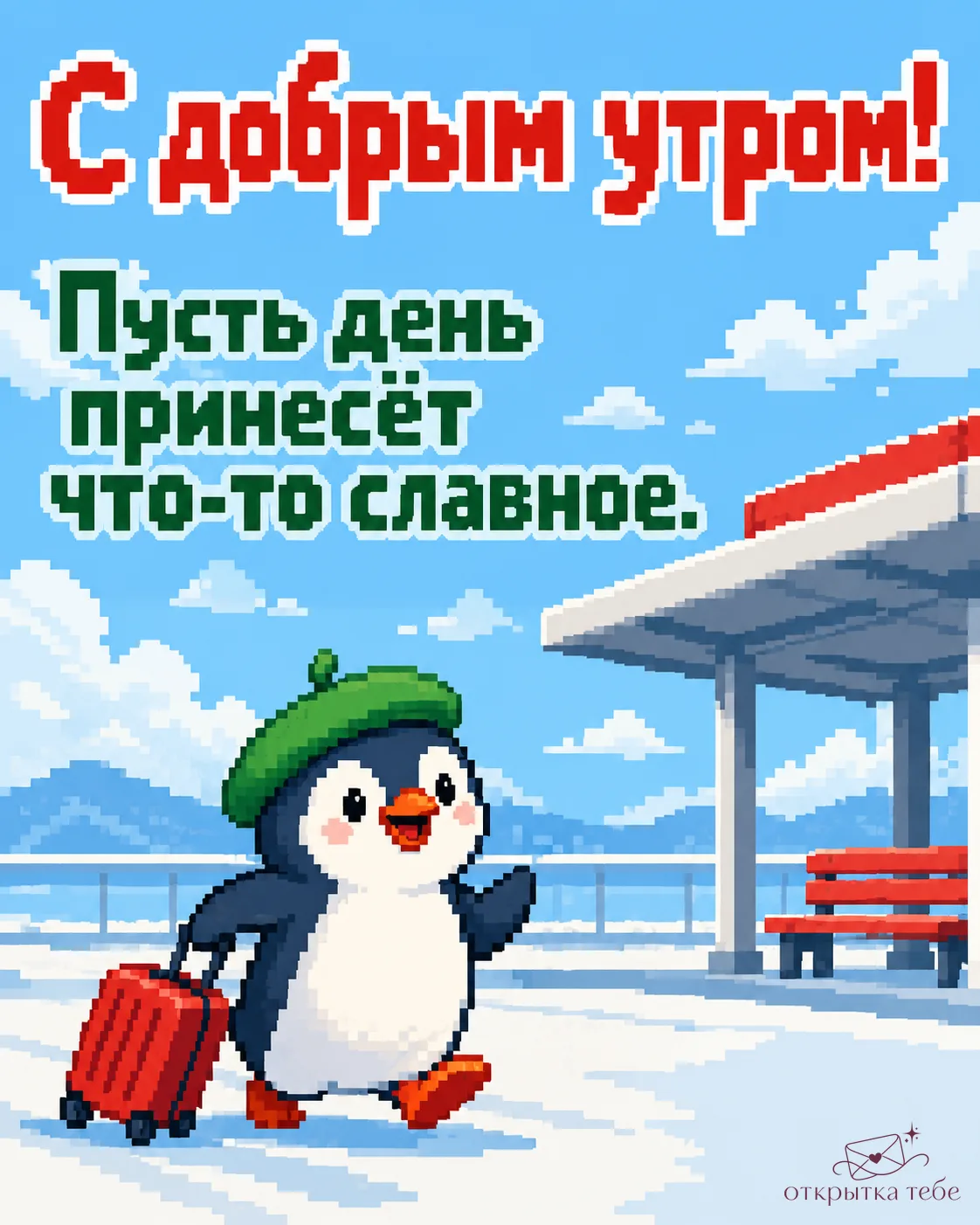 Пингвин уже собрался за хорошими впечатлениями 🧳