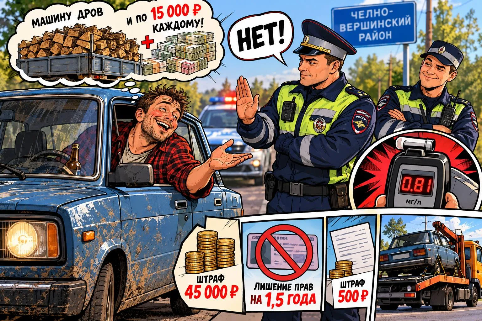 Предложение дровами и деньгами не помогло. Инспекторы ГАИ отказались от «щедрого предло...