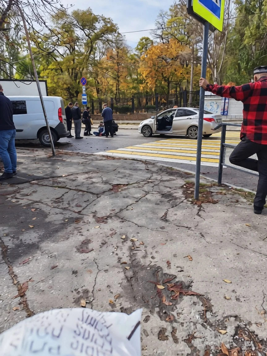 ⚠️ 😳 Сообщают, что таксист сбил девушку на пешеходном переходе возле Крытого рынка в Д...