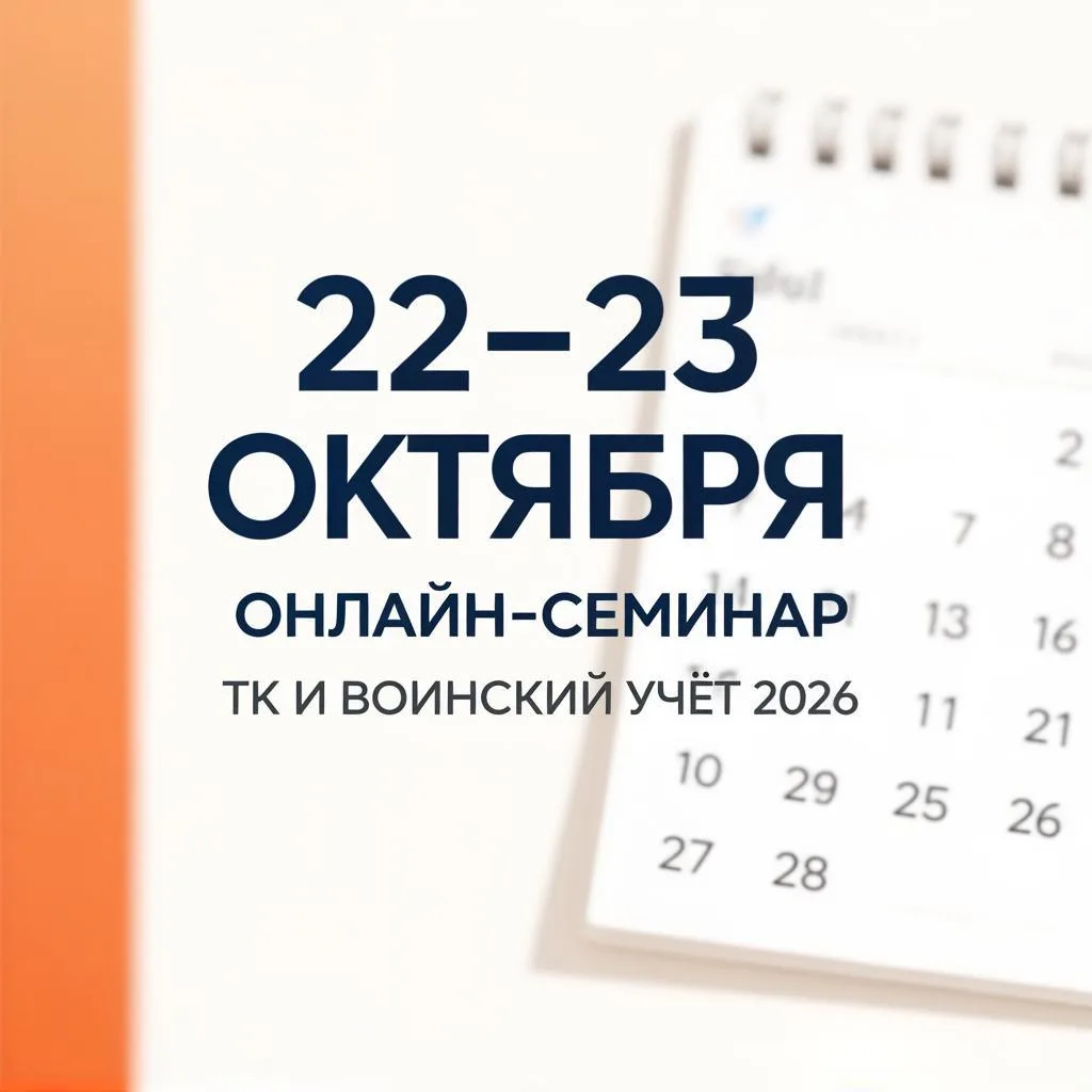 🟡 Онлайн-семинар 22–23 октября: ТК и воинский учёт 2026