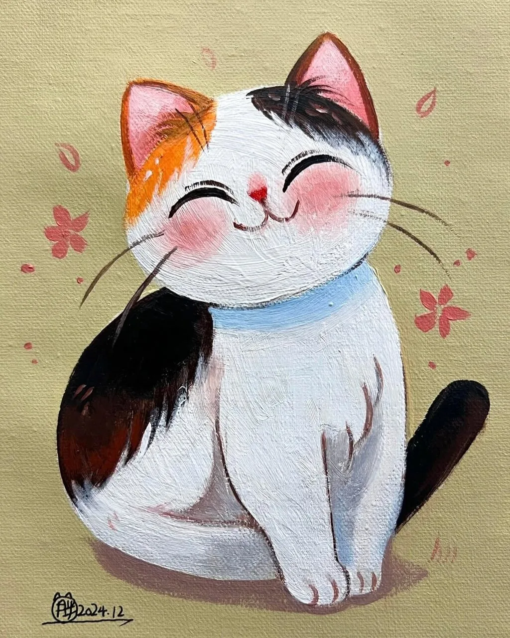 Рисуем котика маслом