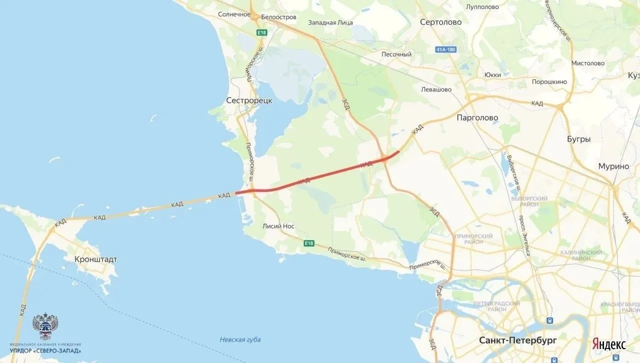 🚗 На КАД между Приморским шоссе и ЗСД с 1 ноября изменится схема движения
