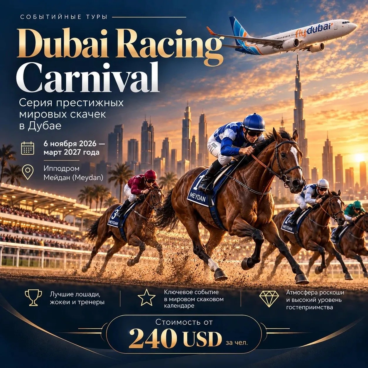 🏇 DUBAI RACING CARNIVAL - азарт, скорость и роскошь Дубая! 🇦🇪