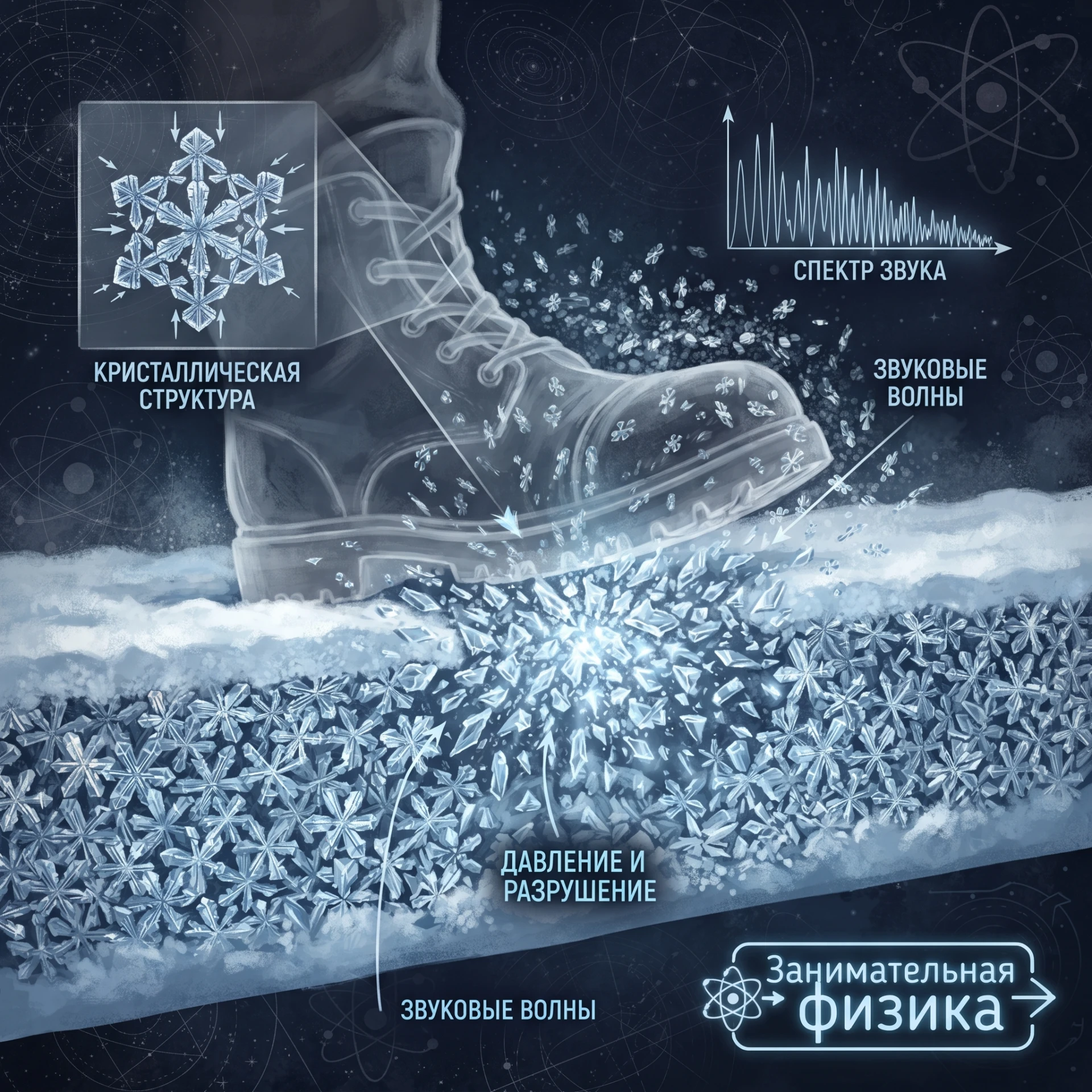 ❄️ ЗИМНИЙ ХРУСТ: ПОЧЕМУ СКРИПИТ СНЕГ ПОД НОГАМИ?