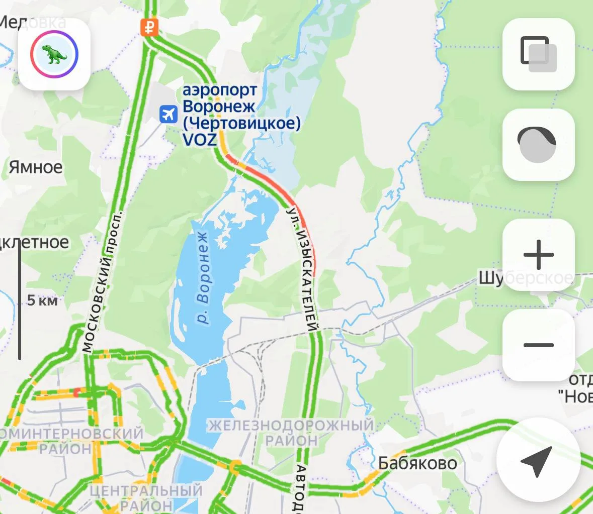 Обход Воронежа снова застыл в пробке в сторону Москвы.