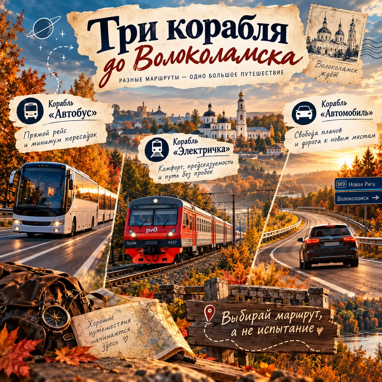 Как добраться до 🪐Волоколамска🪐: выбираем корабль без лишней суеты 🚀