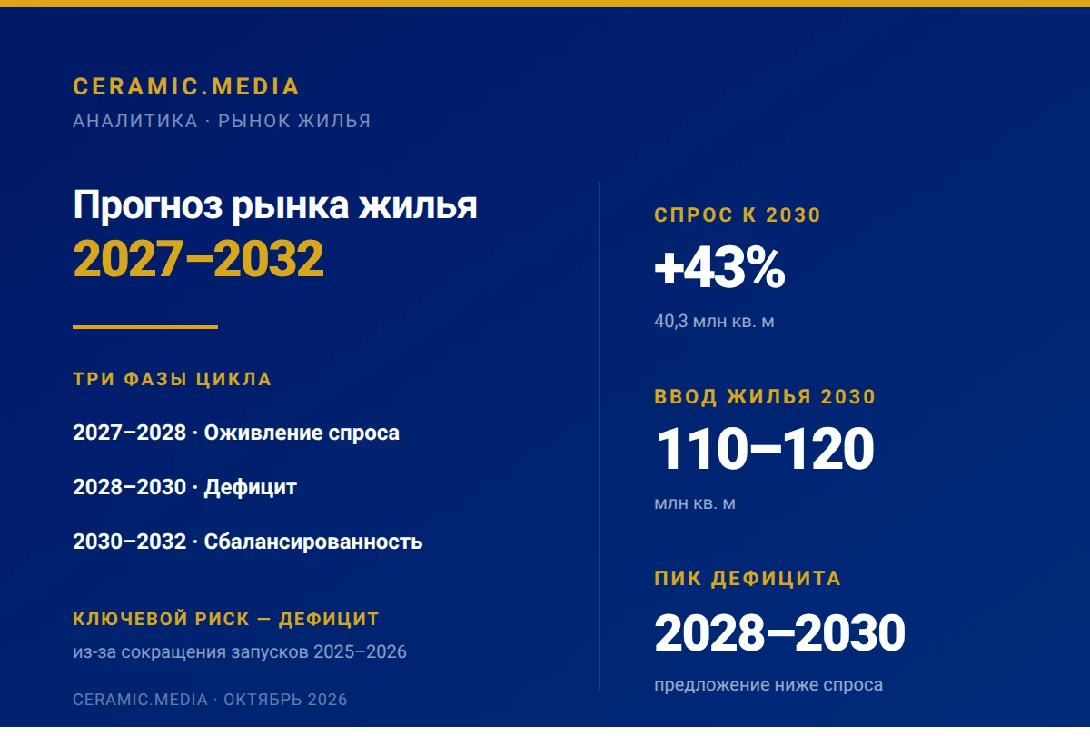 Рынок жилья в 2027–2032 годах пройдёт через три фазы: оживление спроса, дефицит предлож...