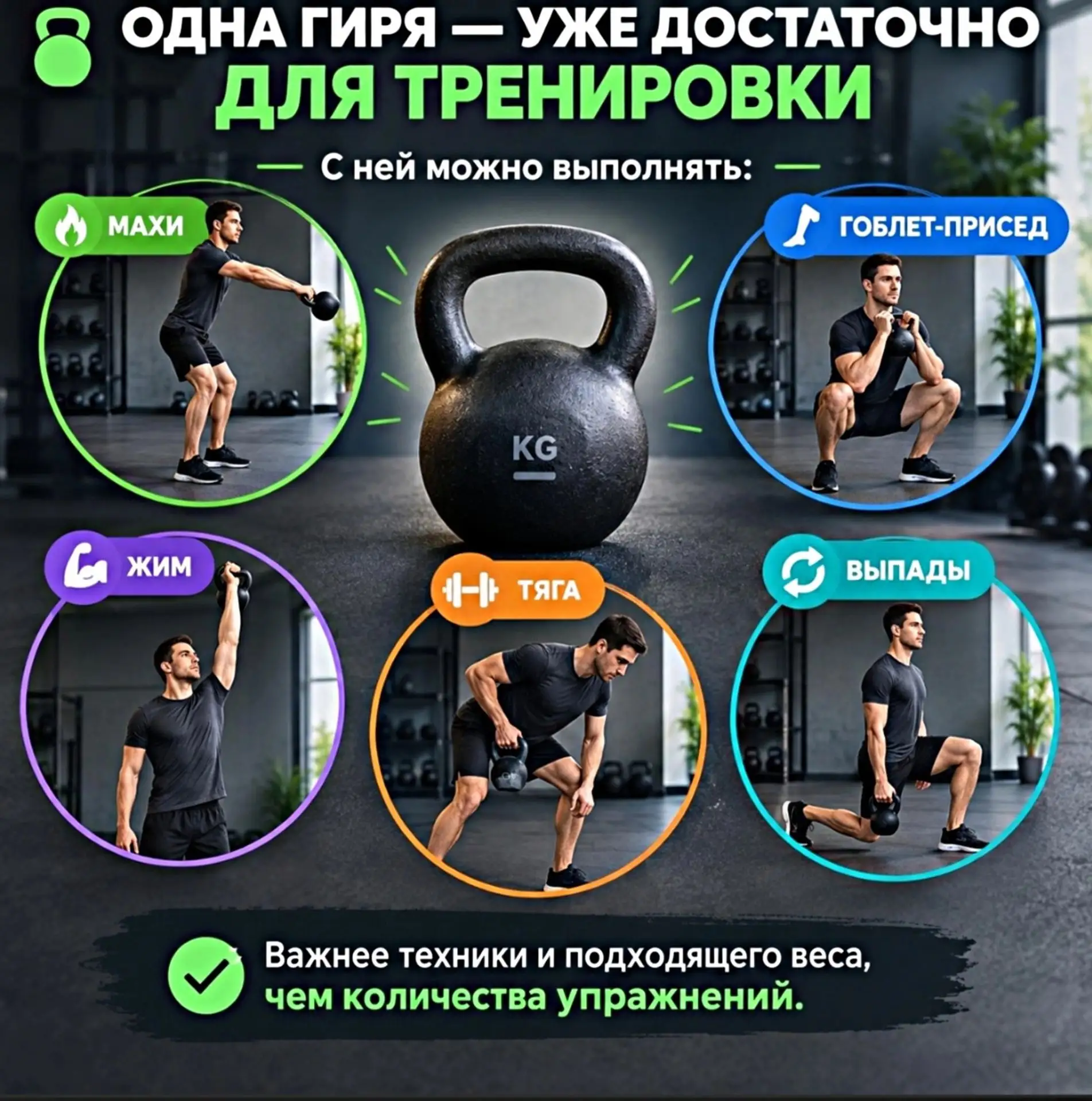 🏋️ ОДНА ГИРЯ — УЖЕ ДОСТАТОЧНО ДЛЯ ТРЕНИРОВКИ