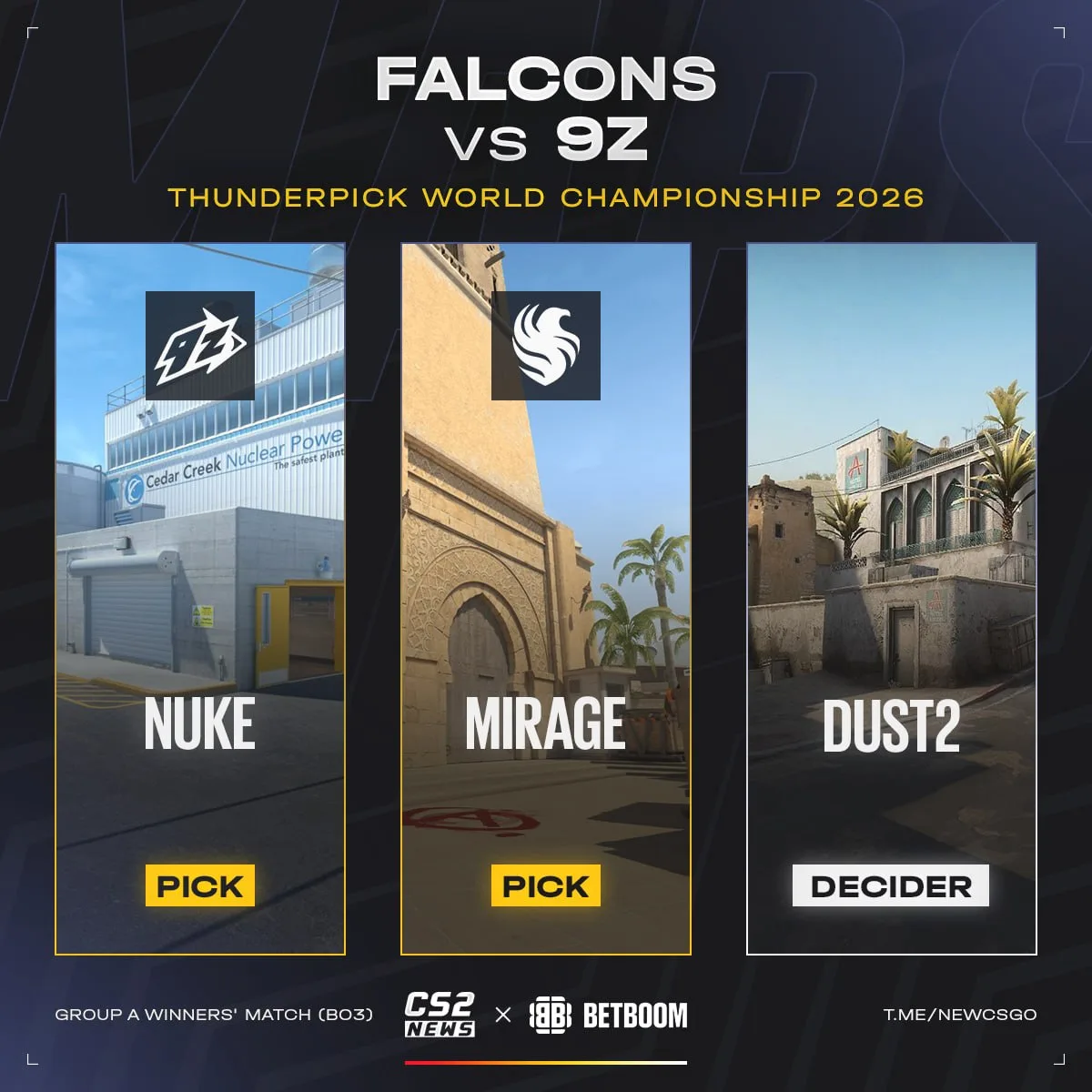 Главные фавориты турнира и 🇸🇦 Falcons напикали карты для своего матча