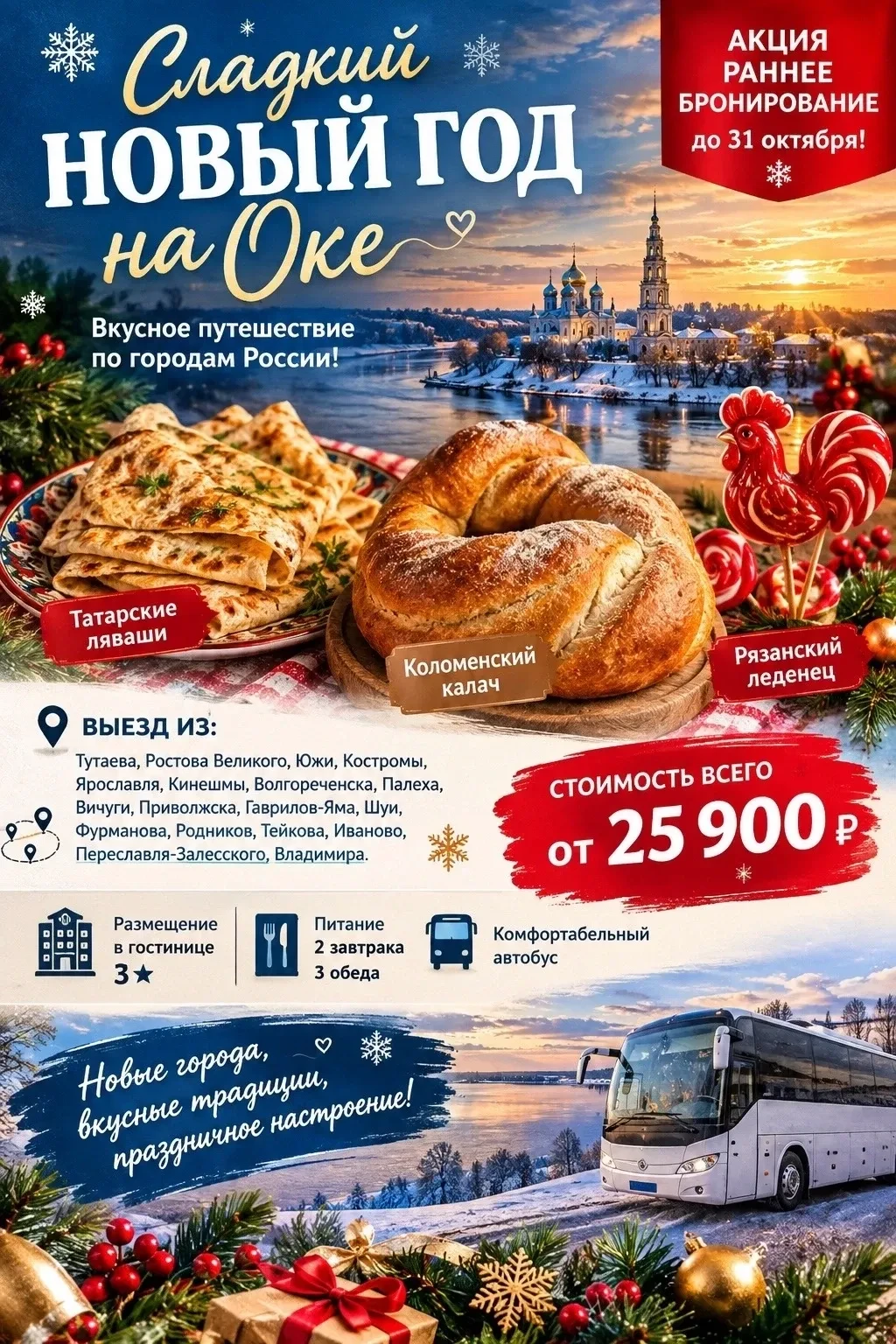 Новый тур в Рязань-Коломну-Касимов 05.01-07.01.2027