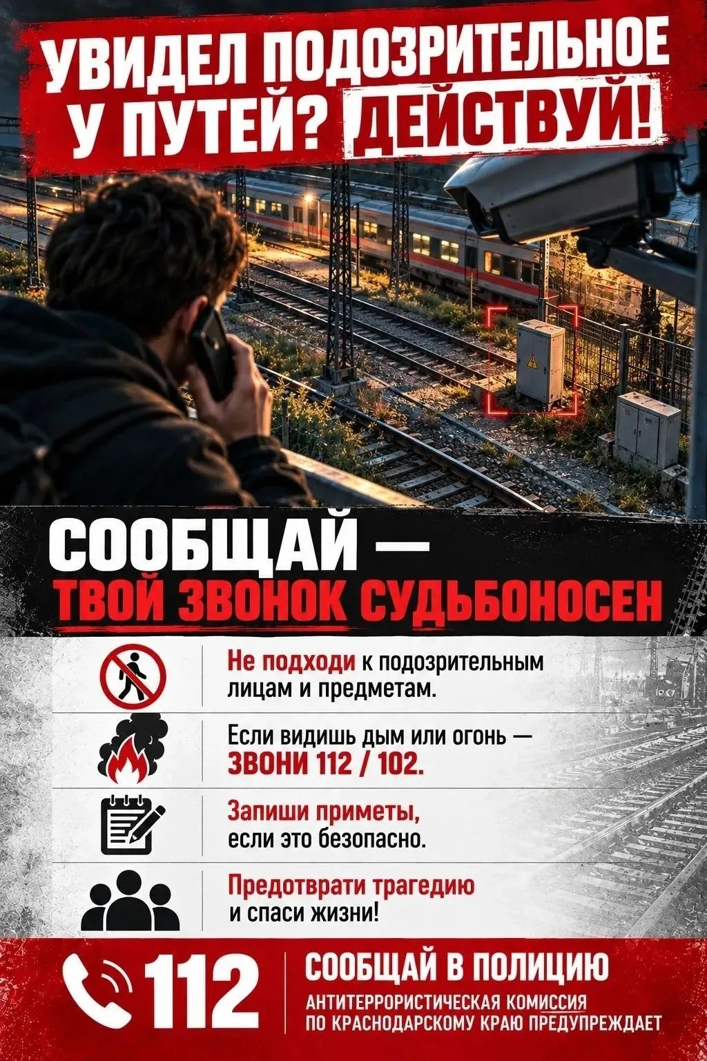 Антитеррористическая комиссия Краснодарского края предупреждает о возможных угрозах.