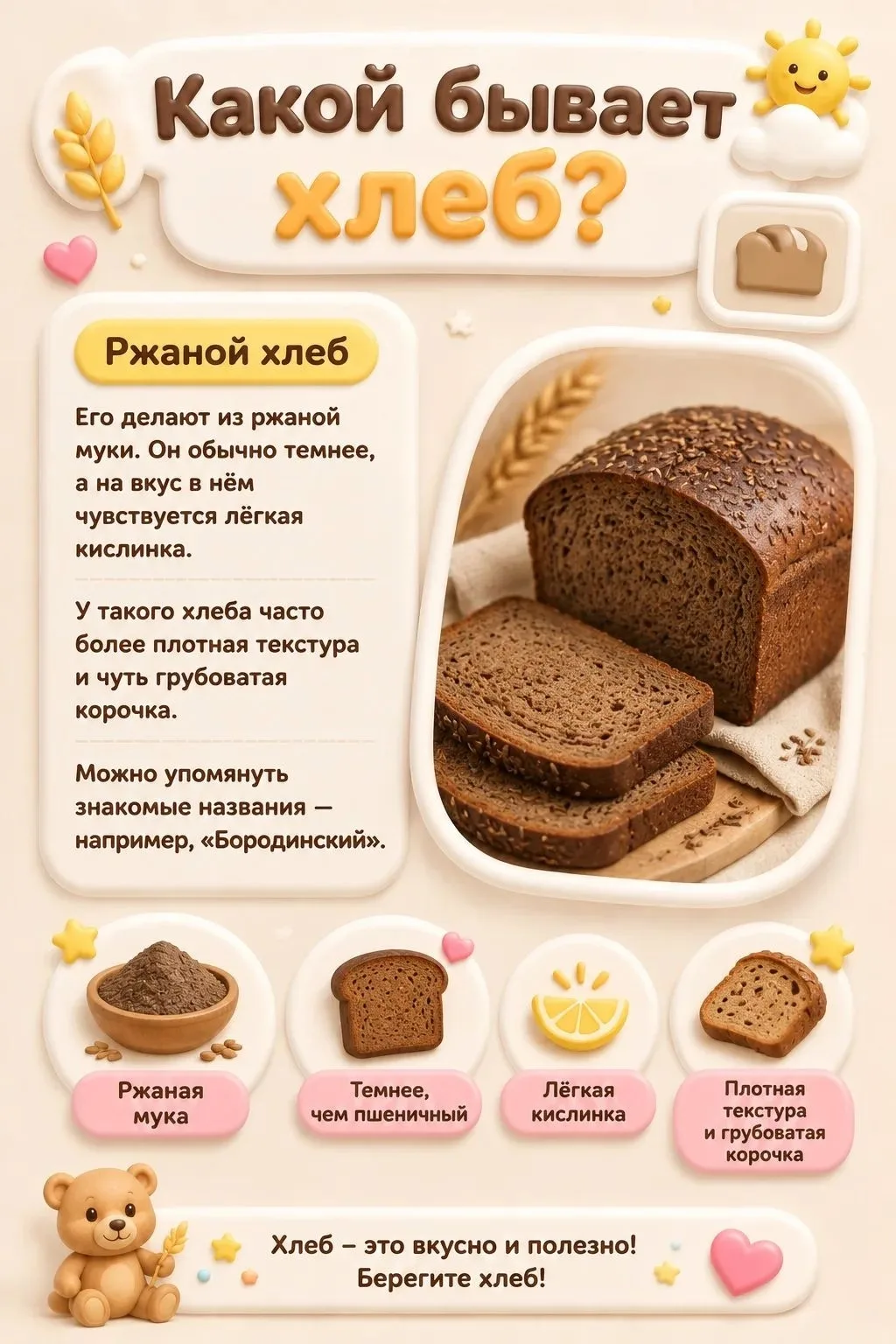 !Какой бывает хлеб по вкусу?🍞 У нас есть хлеб на любой вкус: — Белый, пушистый и мягки...