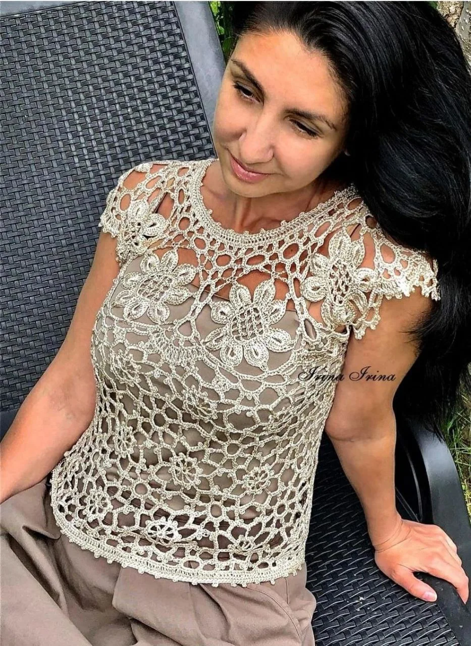 ☆Очаровательная блуза с кружевной кокеткой от irina_hleb68