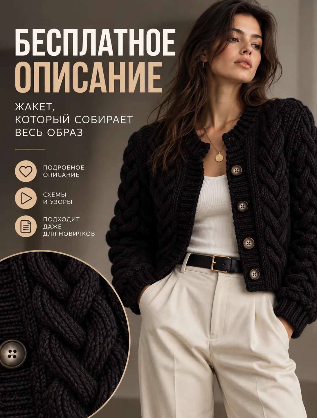 #кардиган🖤 с косами