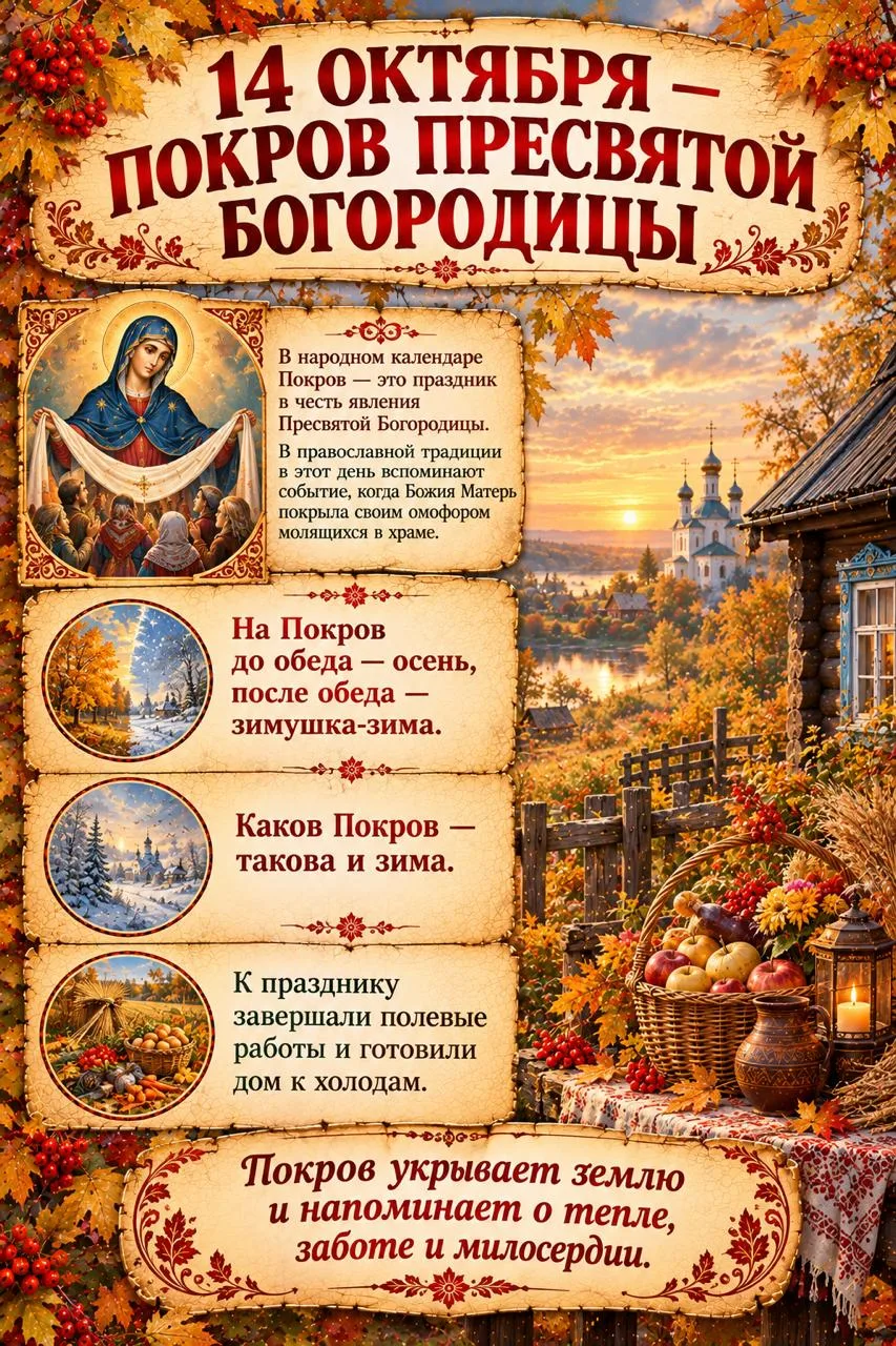 🍂 14 октября — Покров Пресвятой Богородицы