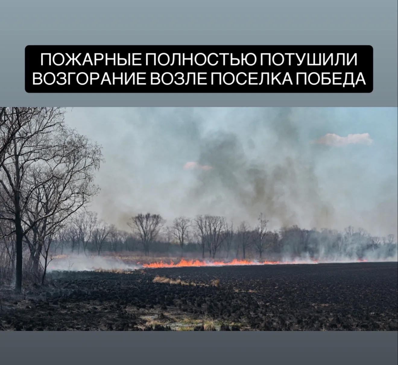 Лесной пожар у поселка Победа в Хабаровском районе ликвидировали