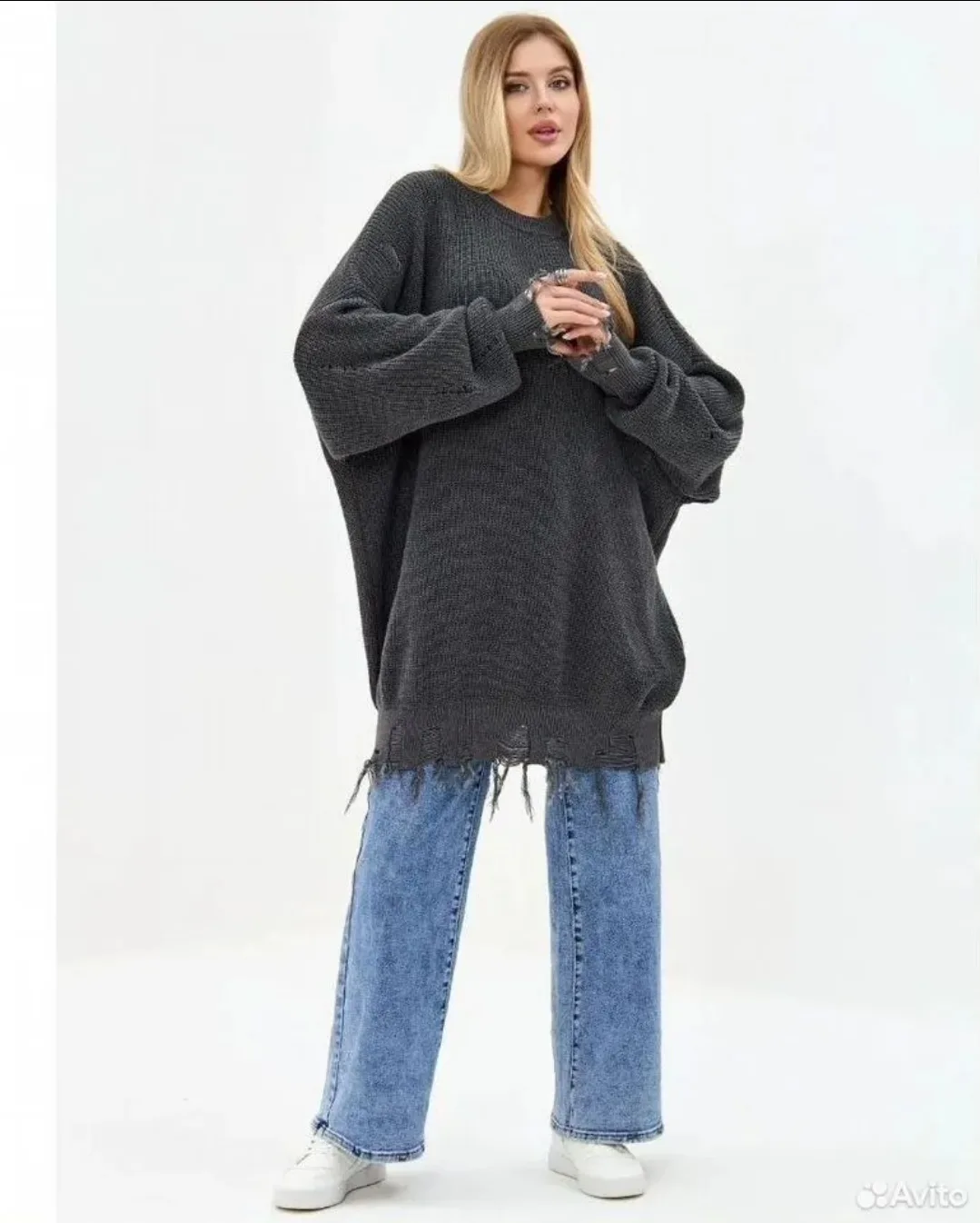 Свитер рваный,  качество отличное 😍модель шикарная oversize
