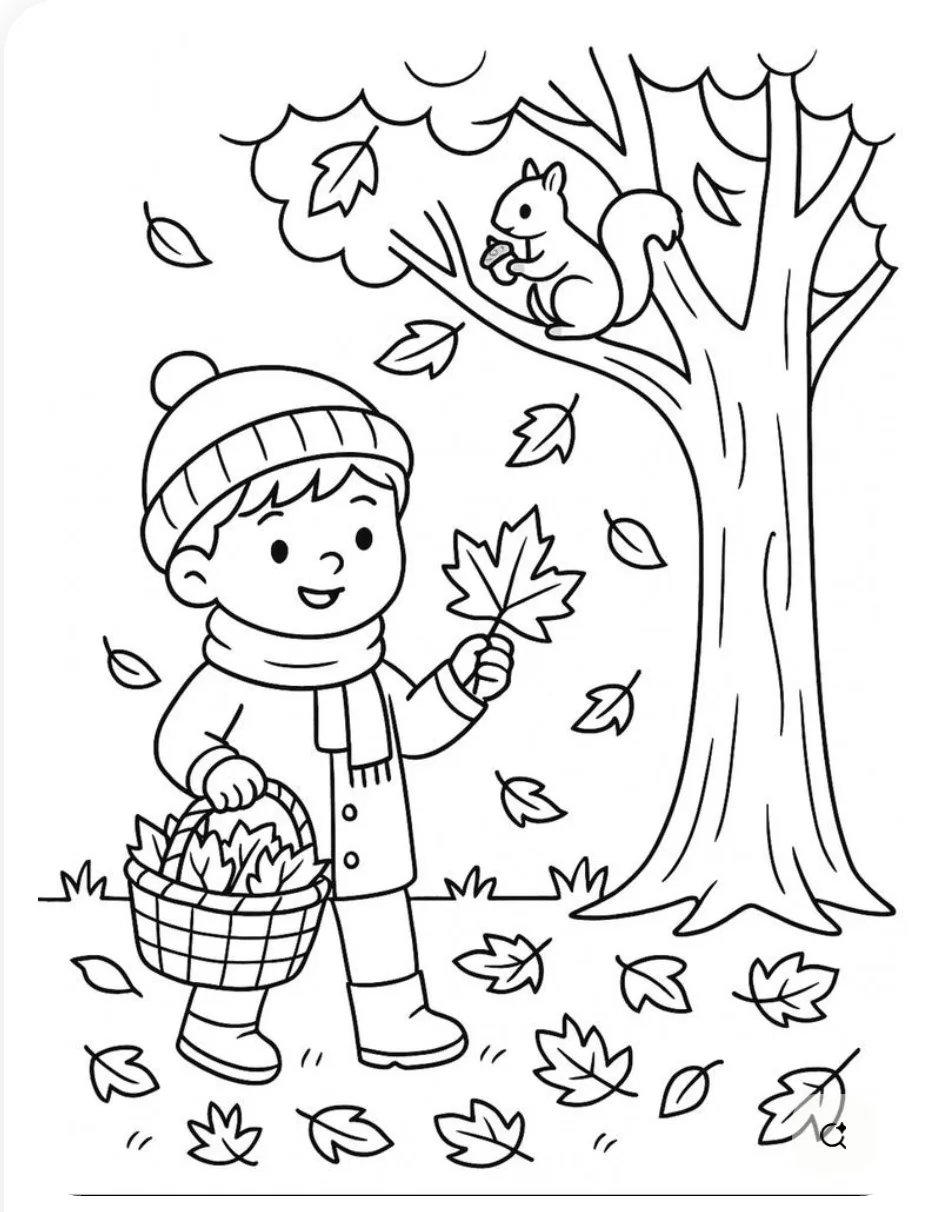 Осенние раскраски🎨🍂🍁
