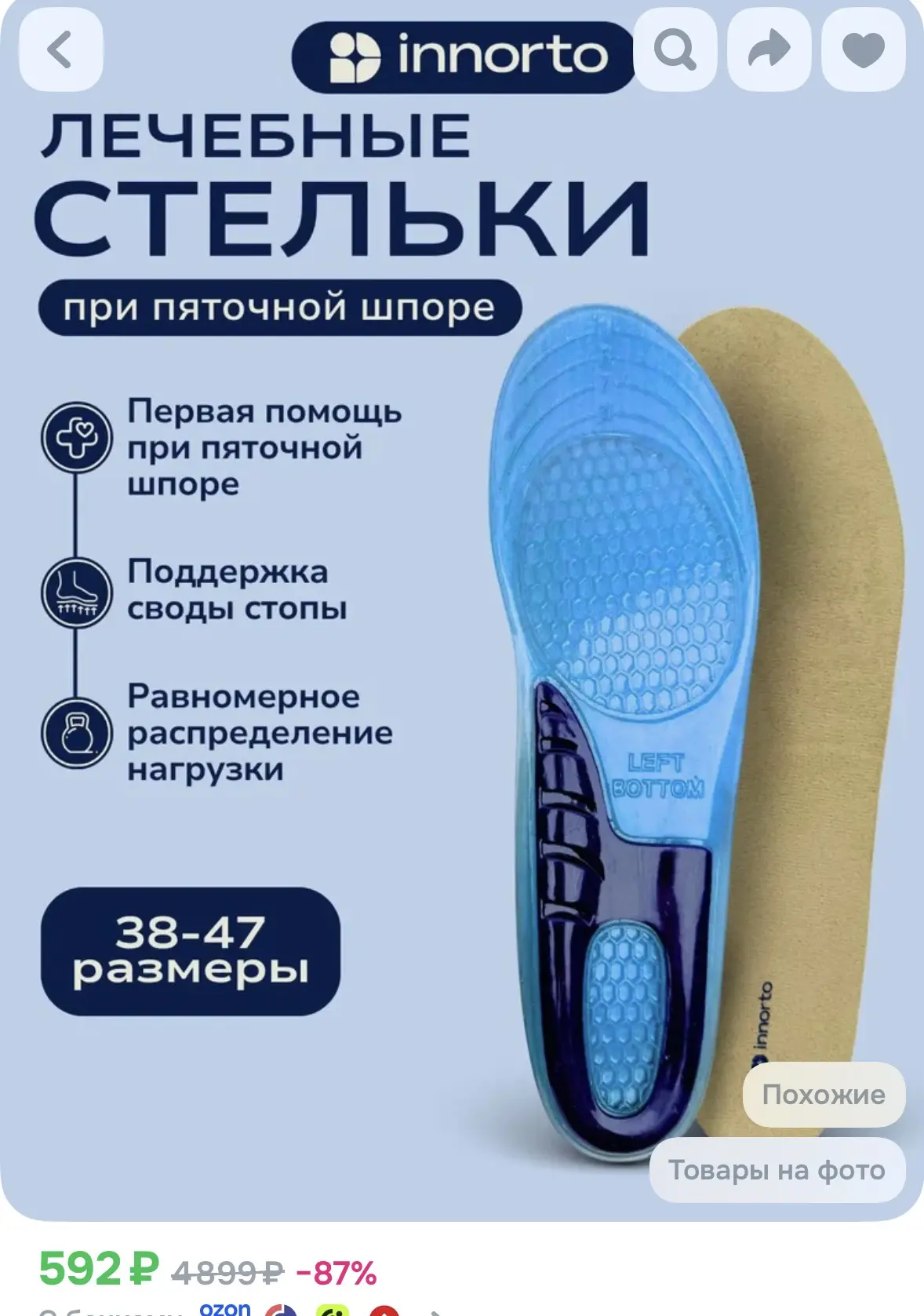 Гелевые ортопедические стельки