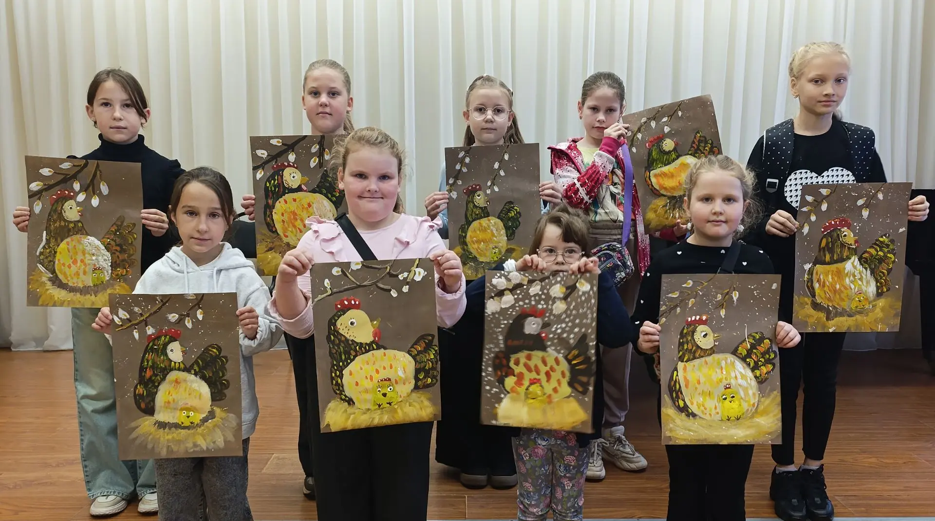 🎨Сегодня в нашей школе состоялся мастер - класс по живописи " Курочка Ряба". Юные худо...