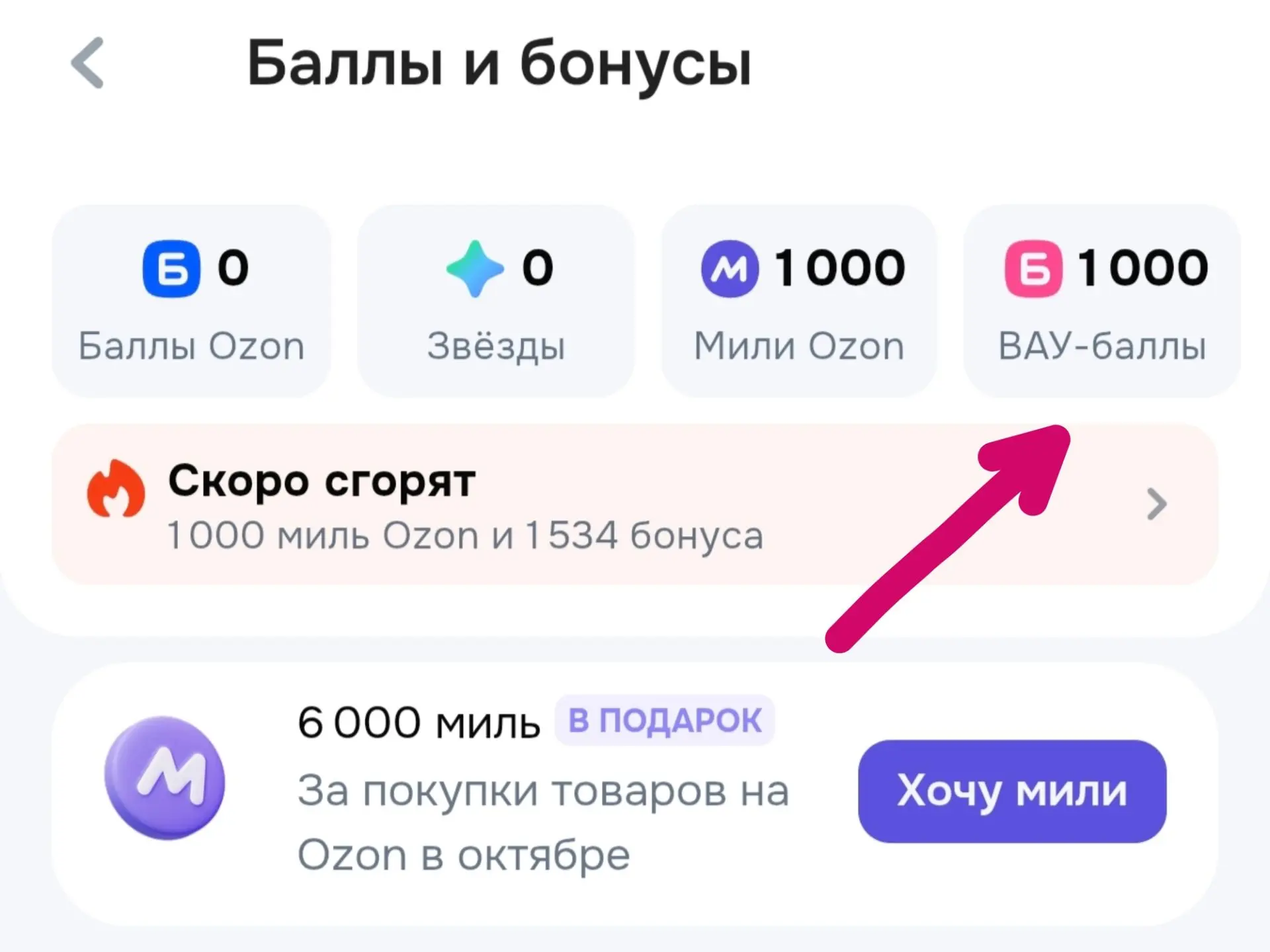 OZON многим начислил 1000 ВАУ-баллов 🔥