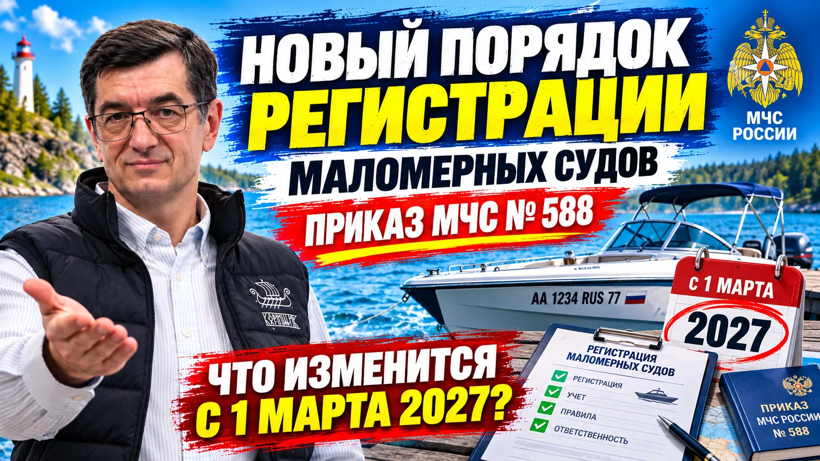 ⚖️Новые правила регистрации маломерных судов 2027. Приказ МЧС 588