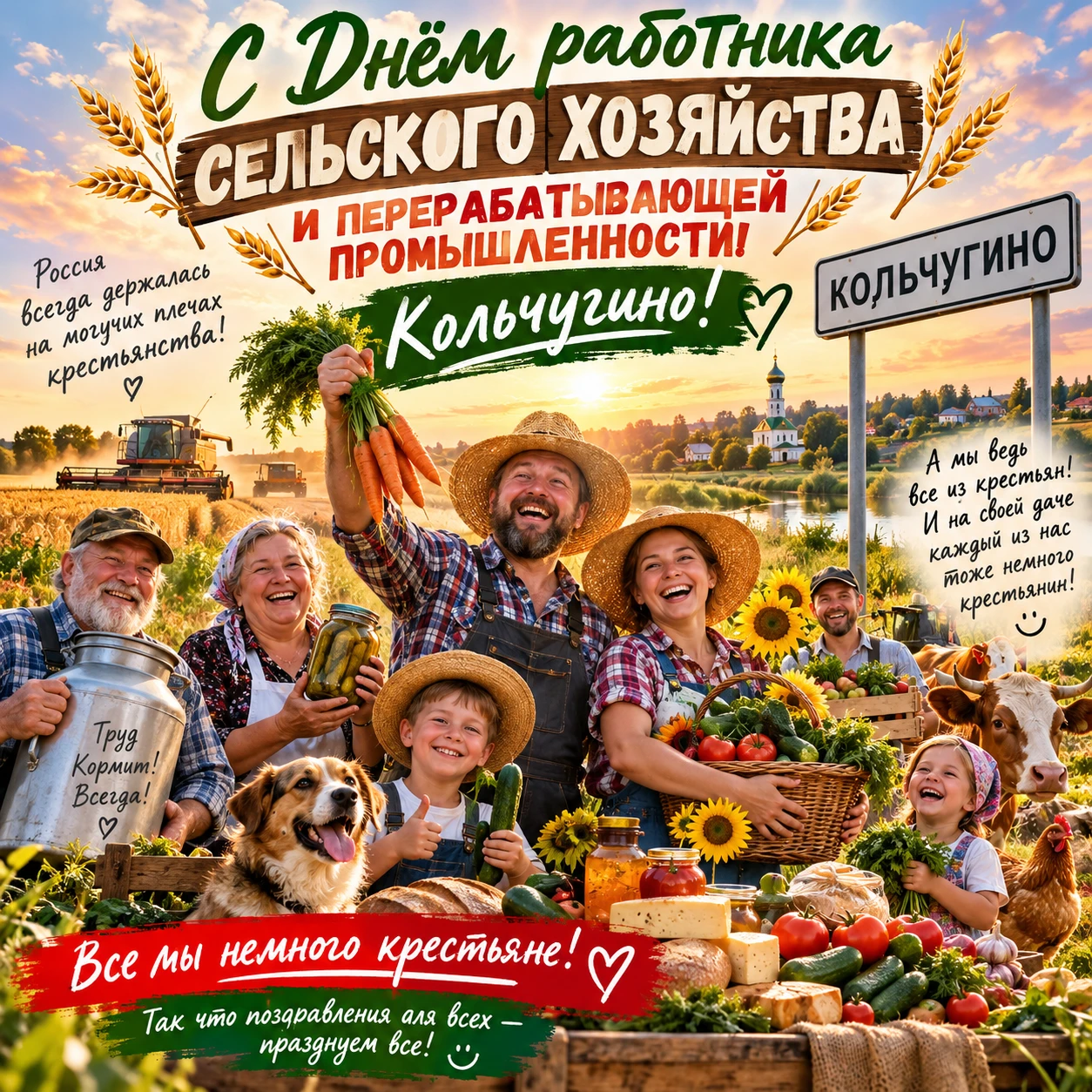🌾 С Днём работника сельского хозяйства и перерабатывающей промышленности, Кольчугино!