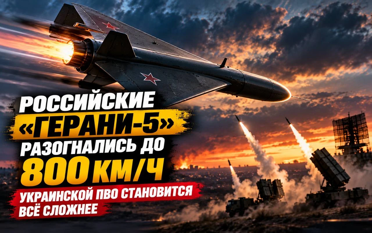 🚀 Российские «Герани-5» разогнались до 800 км/ч: украинской ПВО становится сложно