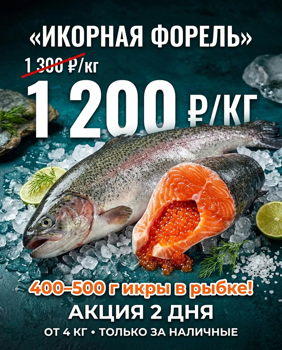 🔥 ВОЛГОГРАД, СРОЧНАЯ АКЦИЯ НА ИКОРНУЮ ФОРЕЛЬ!
