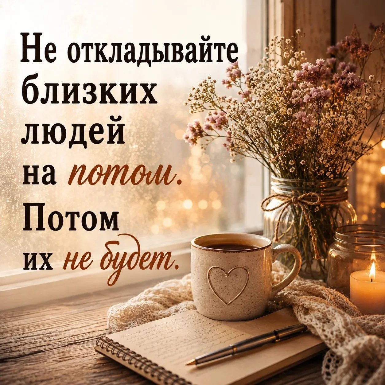 Мы не знаем, как долго мы сможем быть рядом с самыми дорогими нам людьми. Наслаждайтесь...