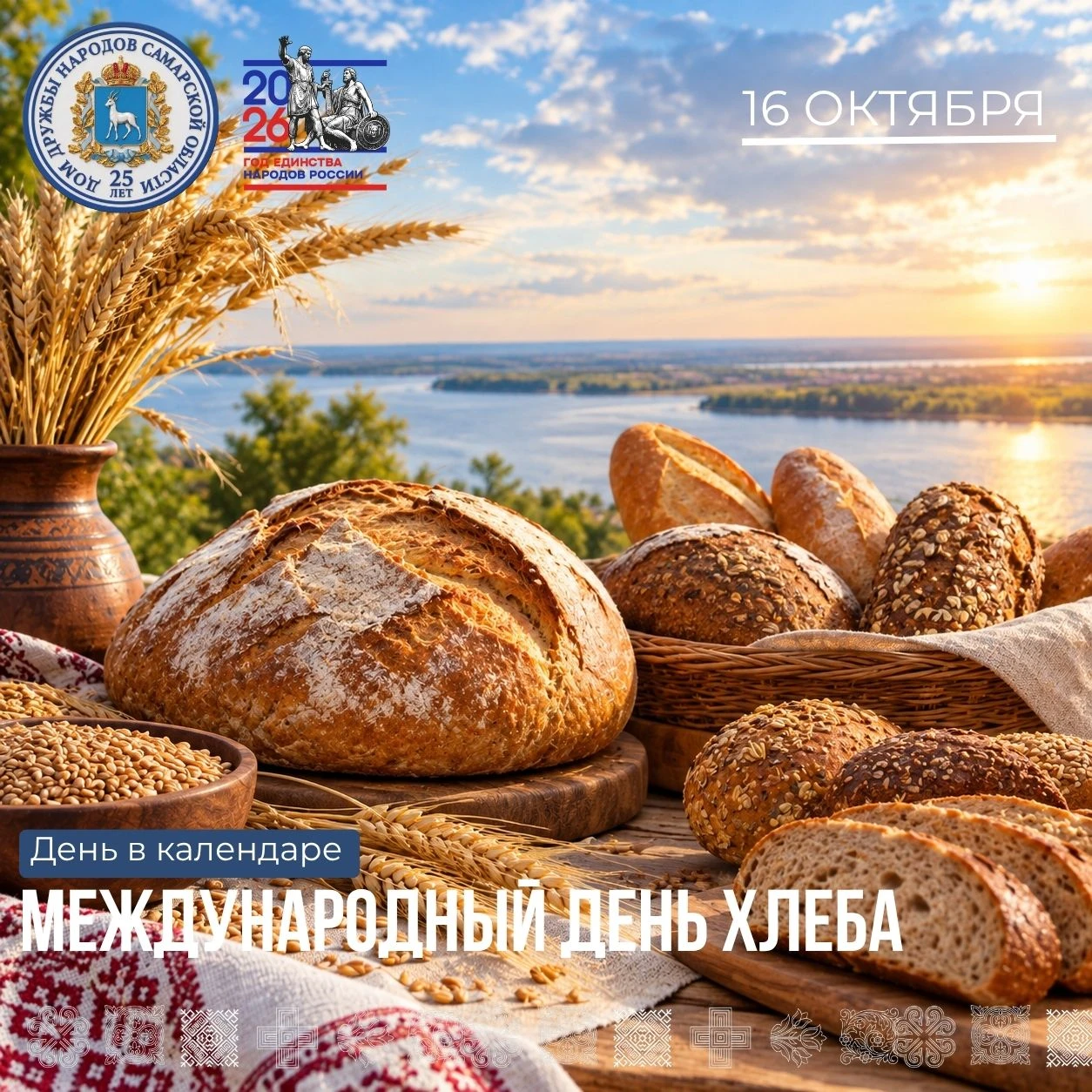 🍞 Рубрика «День в календаре»: 16 октября — Всемирный день хлеба!