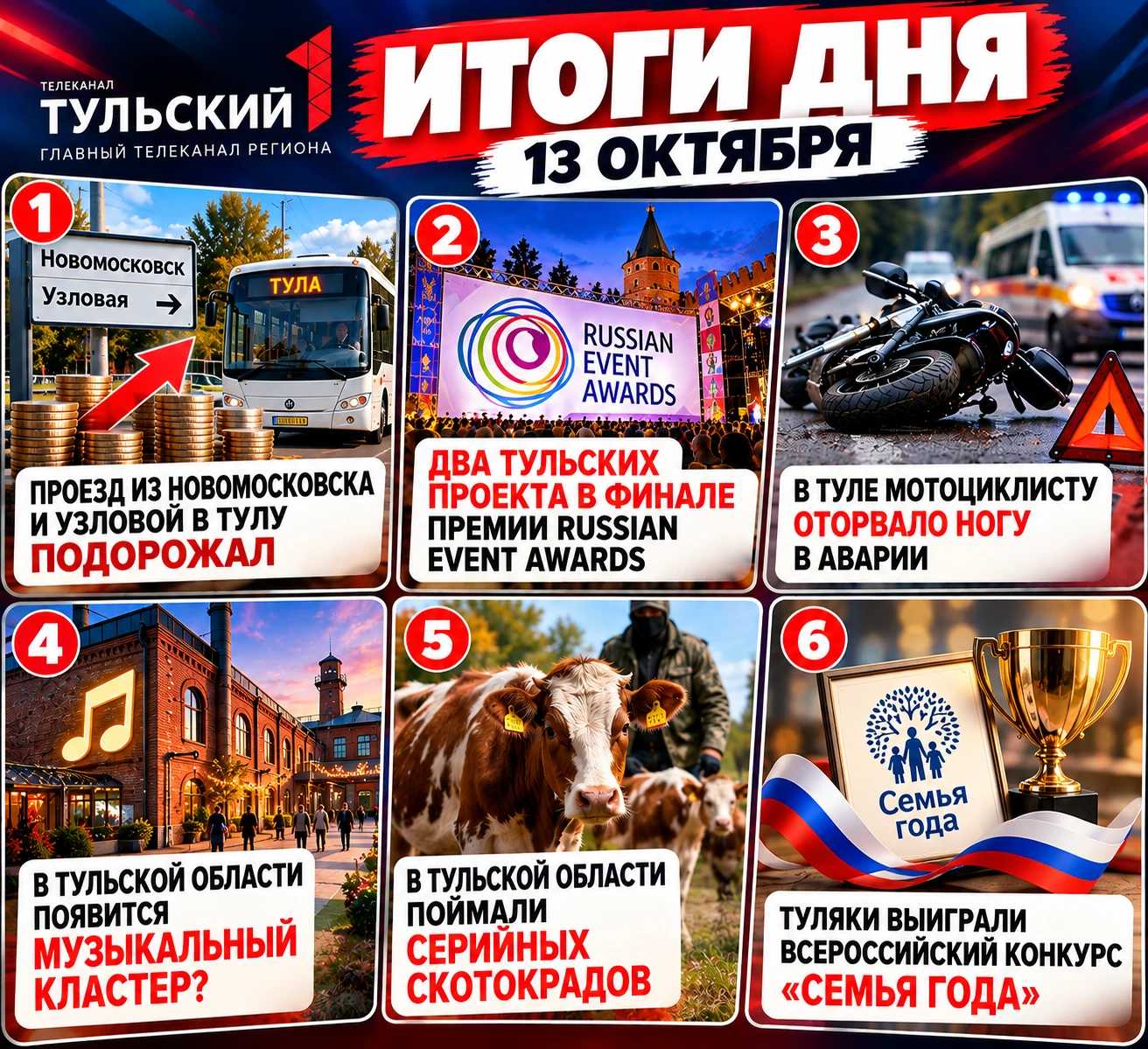⚡️ 13 октября постепенно подходит к концу. Давайте вспомним главные новости этого вторн...
