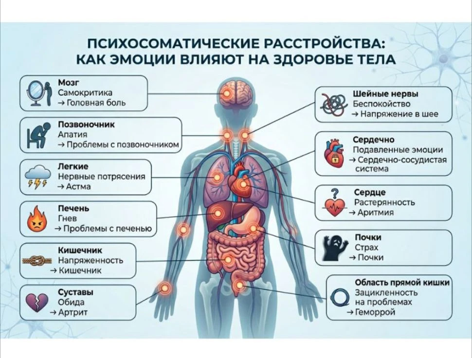 🧠 Психосоматика: это «всё в голове» или реальная болезнь?
