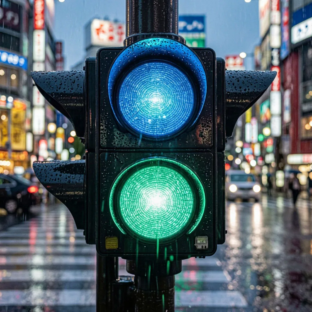 🚦 Между прочим, в Японии есть светофоры с синим сигналом вместо зелёного — потому что ...