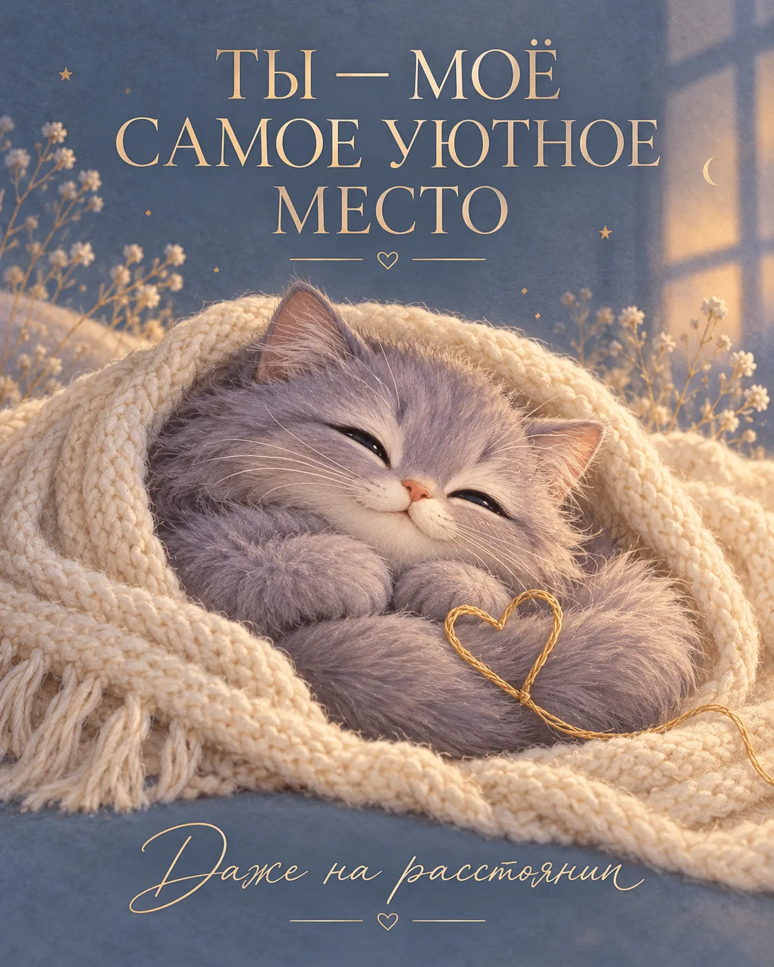 🐈 Иногда для счастья достаточно тёплого пледа, любимого человека рядом и чтобы никто н...