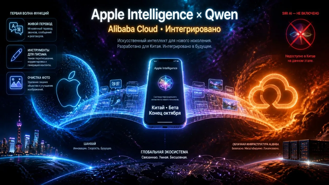✅ Apple Intelligence подключит Qwen от Alibaba