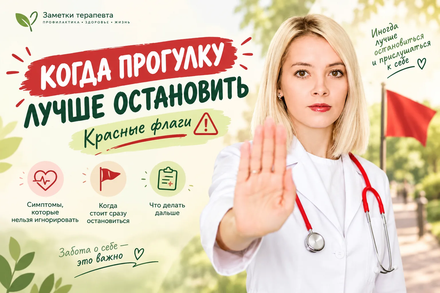 Продолжаем говорить о движении и сегодня про красные флаги!  «Когда прогулку лучше оста...