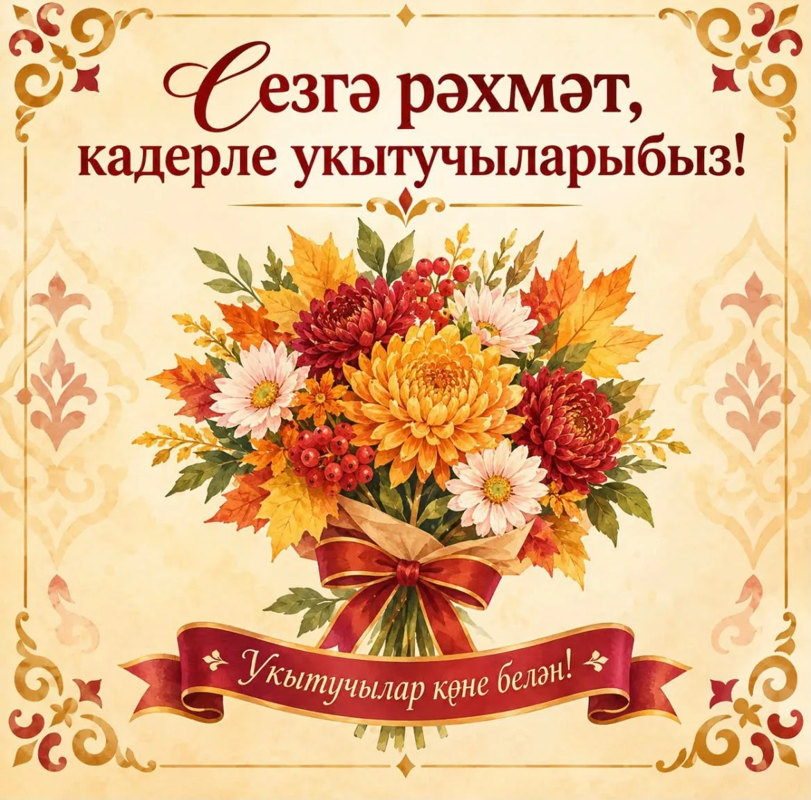 Кадерле укытучылар, мөгаллимнәр, остазлар, ветераннар!