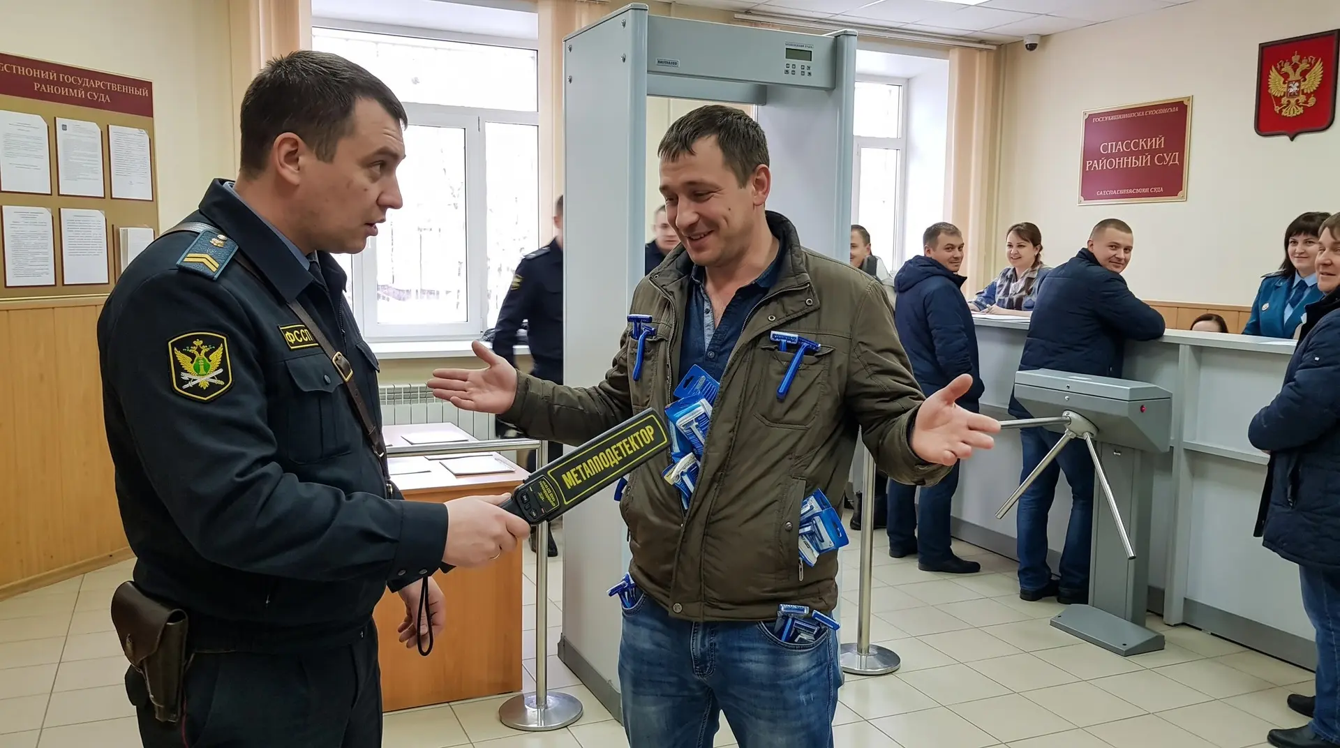 🪒 В Спасский районный суд пытались пронести арсенал бритв