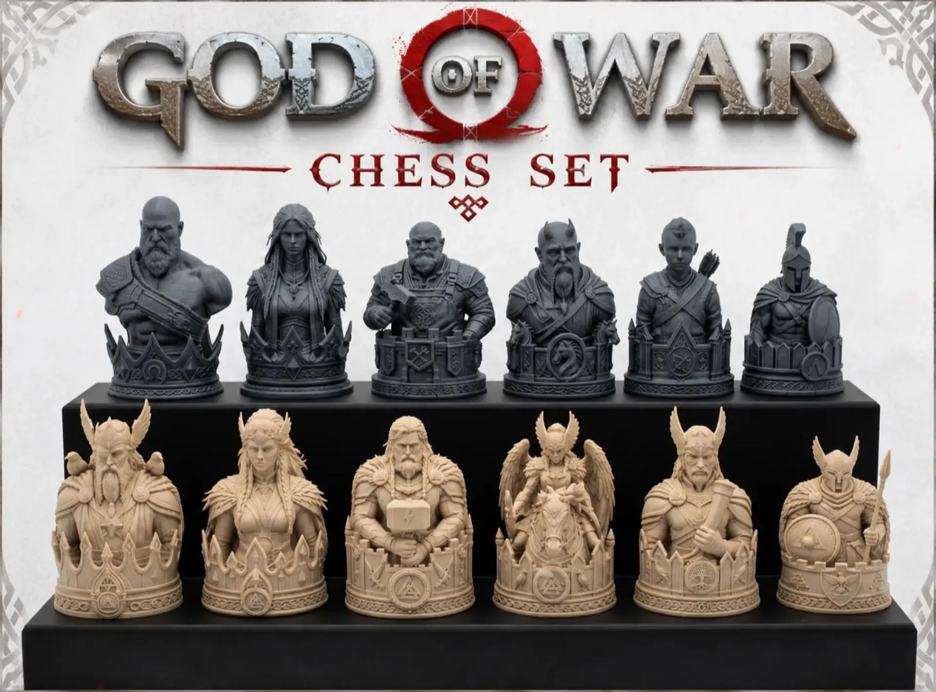 God of War шахматы 3D модель STL