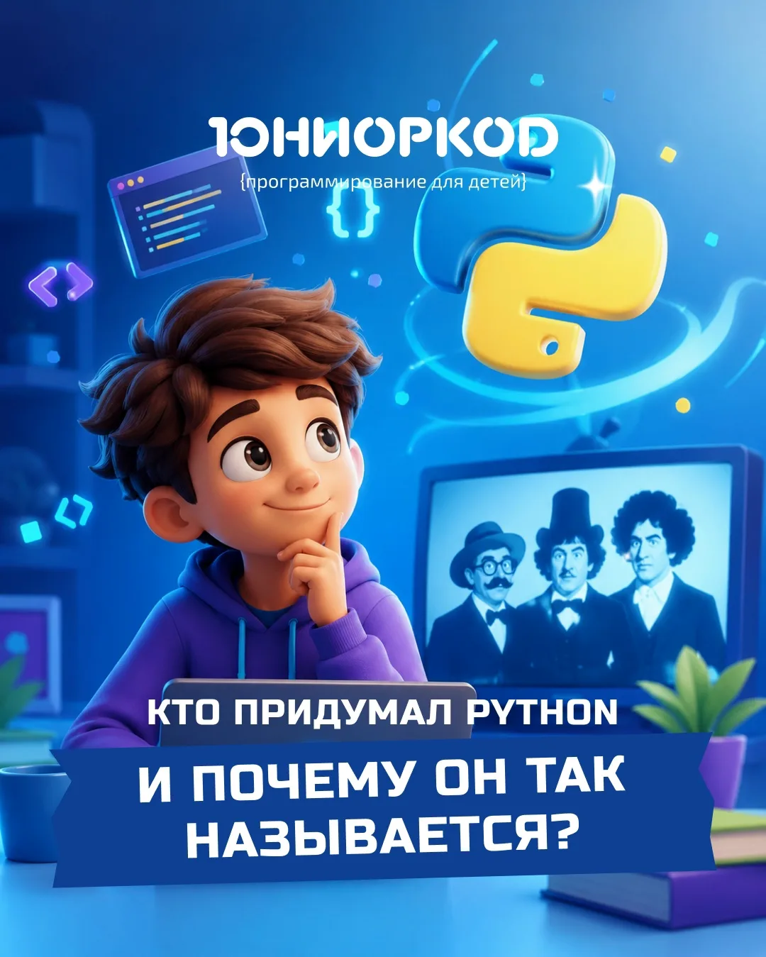 Кто придумал Python и почему он так называется? 🐍
